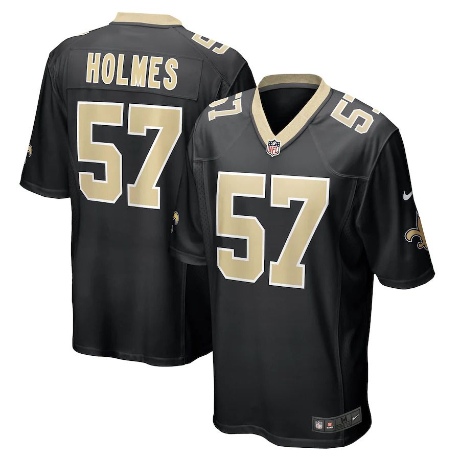 Men New Orleans Saints 57 Jalyn Holmes Nike Black Game Player NFL Jersey